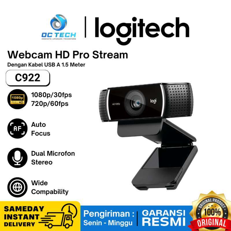 Jual Logitech C922 Webcam Pro Streaming Full Hd 1080p 60fps Compatible ...