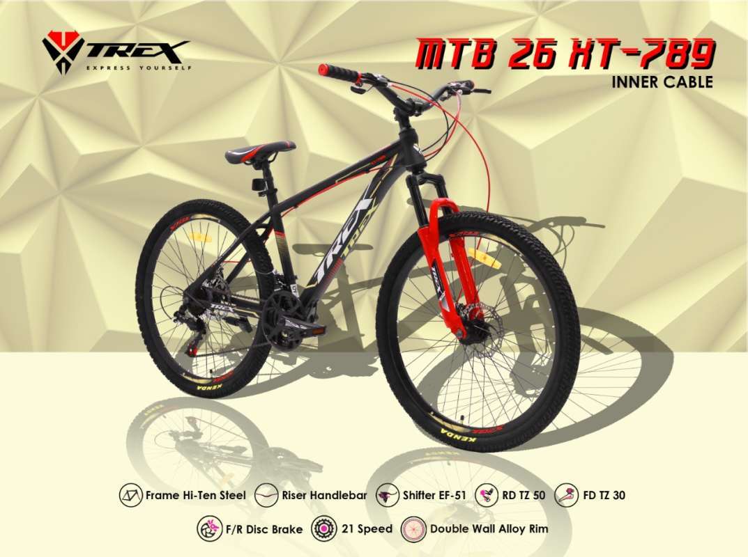 Sepeda Gunung MTB 26 Inch Trex XT 789 Kabel Dalam 21 Speed