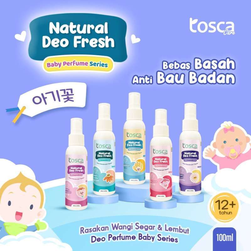 TOSCA NATURAL DEO FRESH BABY PERFUME SERIES DEODORAN SPRAY UNTUK ANAK  100ML