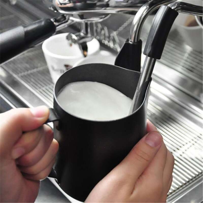 Promo Sale Otc Milk Jug Black Teflon Stainless Steel Untuk Latte Art