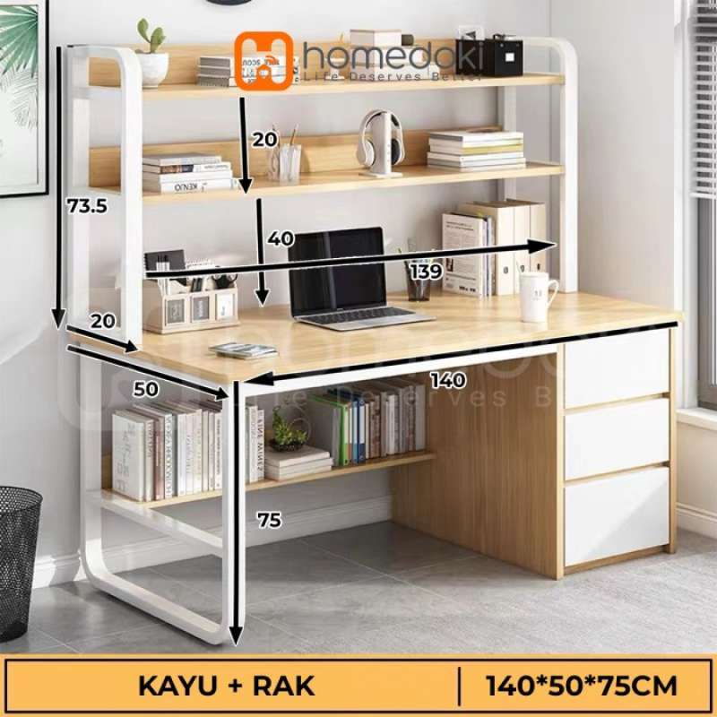 Jual Meja Kerja Kayu/meja Kantor Dengan Laci/meja Belajar/meja Komputer ...