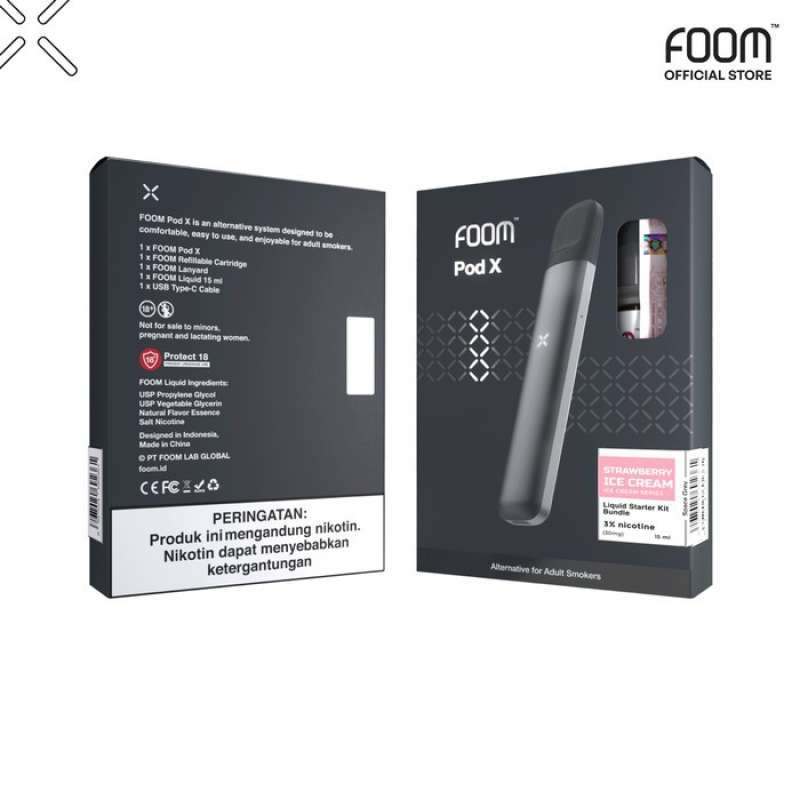 Jual Foom Foom Pod X Space Gray Bundling Liquid Di Seller Lowcos ID - Toko  Rodjo Vapestore - Kota Bekasi