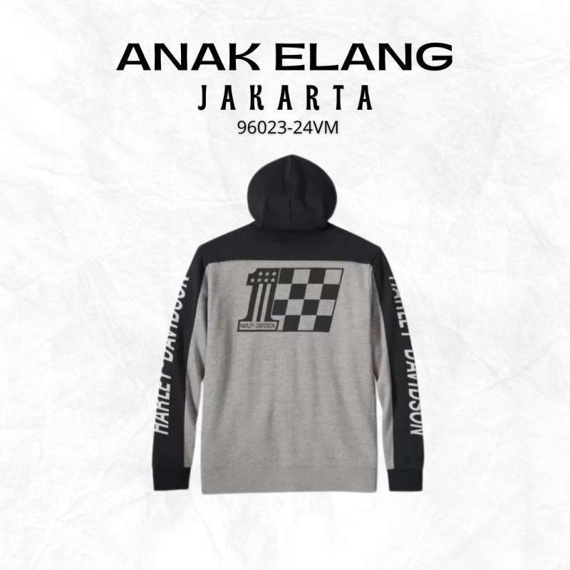 Harley-Davidson Men's Victory Zip-Up Hoodie Medium Grey Heather  96023-24VM