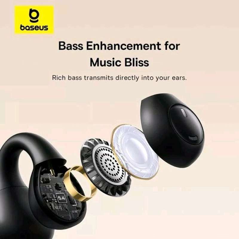 Baseus 15 Clip On Open Ear TWS Earphone Wireless Headset Bluetooth Sport  Earbuds