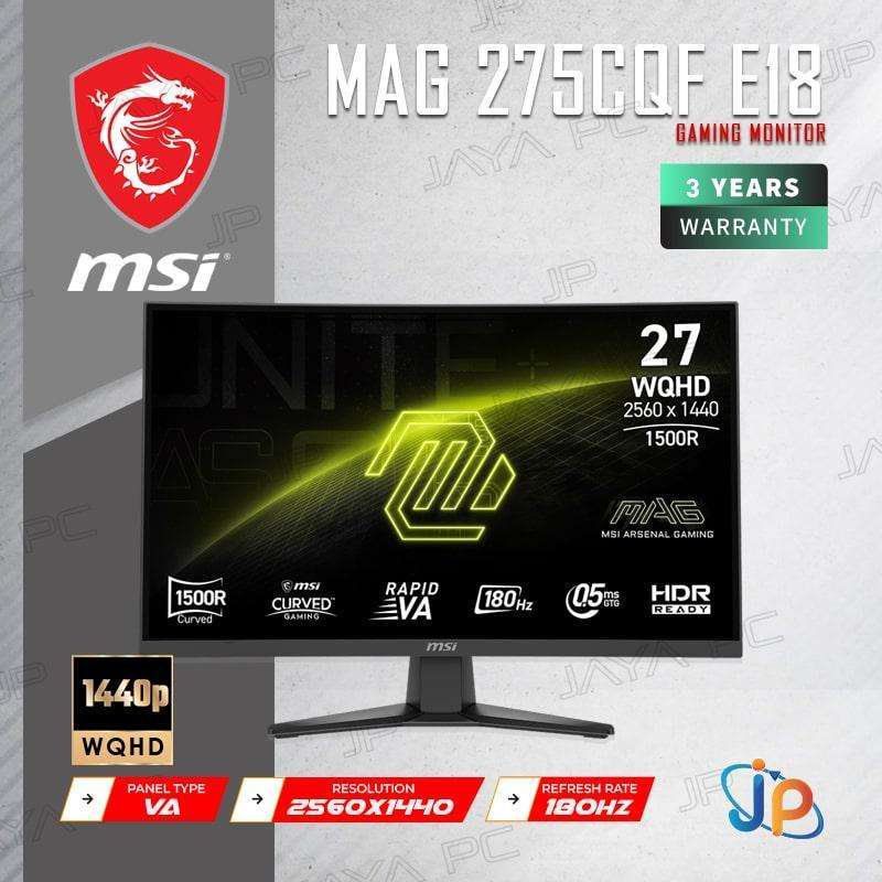 Jual Monitor Msi Led Mag 275cqf E18 Curved Wqhd 27 Inch Di