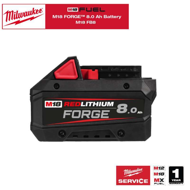 Milwaukee M18 FB8 Ah Battery Pack Batterai M18 Ah Alat  Pertukangan Professional (Battery)