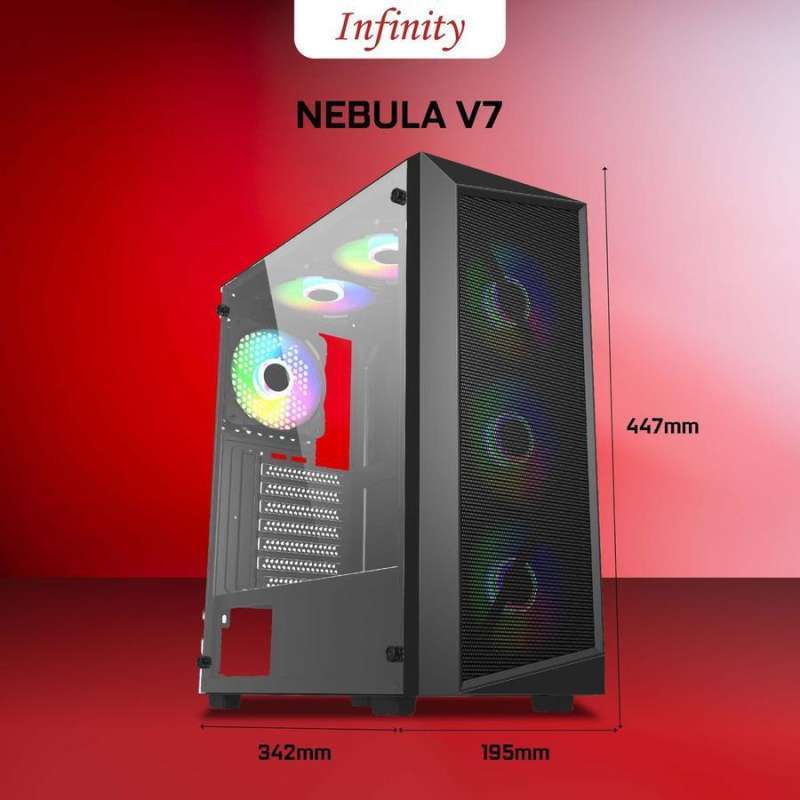 Infinity Flash V2 Jual Infinity Nebula V7 + 3 Fan Rgb Mesh Temper Atx Matx Casing Gaming ...