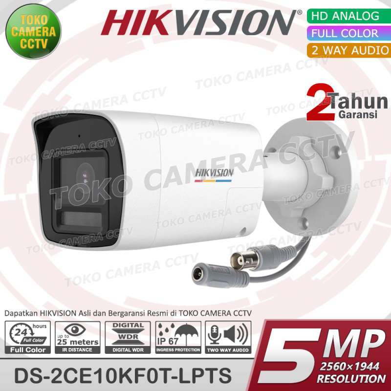 HIKVISION DS-2CE10KF0T-LPTS 5MP 2WAY AUDIO KAMERA CCTV ANALOG OUTDOOR  COLORVU