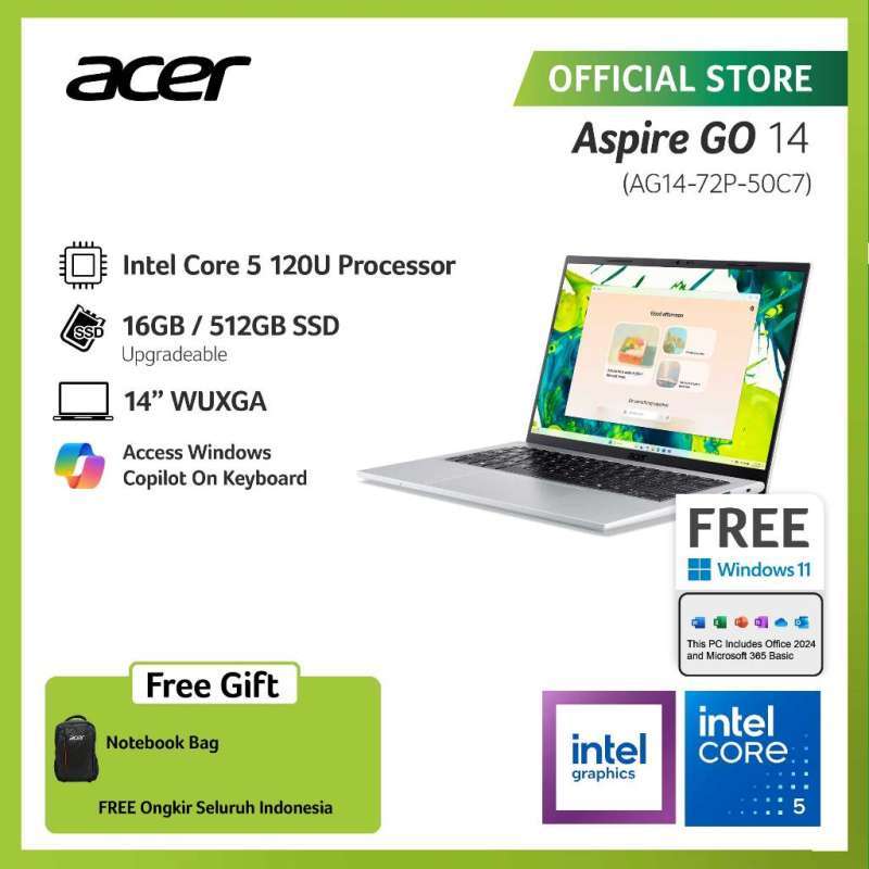 Promo Acer Laptop Aspire Go 14 Ag14-72p-50c7 14 Wuxga Intel Core 5 120u ...
