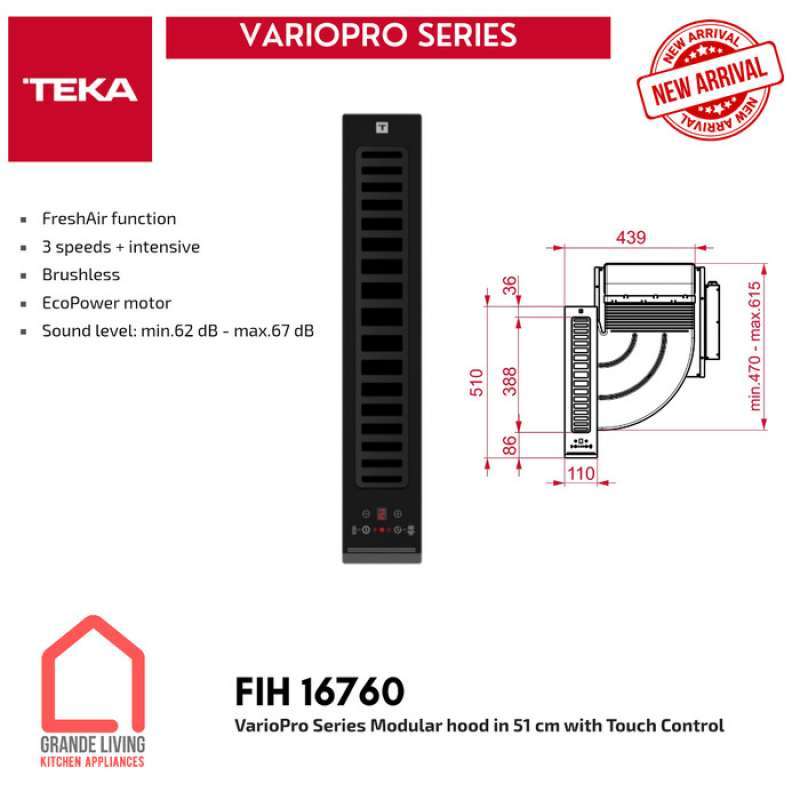 Jual Teka Kitchen Hood Modular FIH 16760 Kurir Toko di Seller Denji
