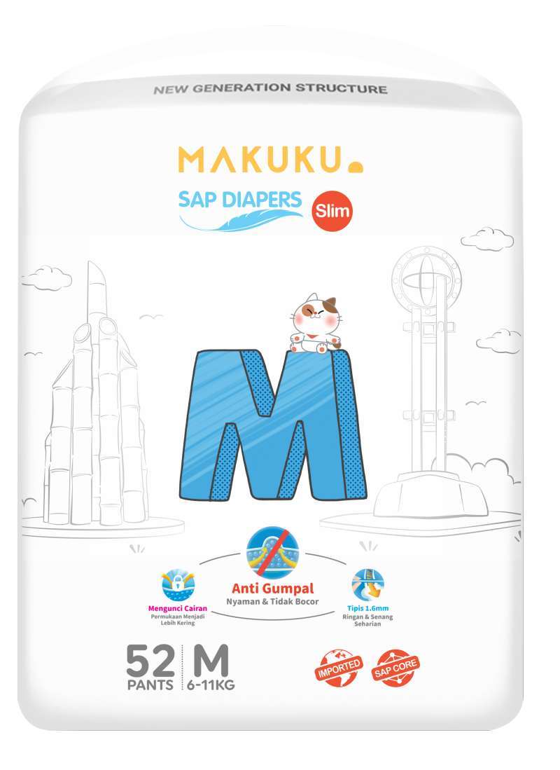 Promo Makuku Sap Diapers Slim Jumbo M52pants Diskon 27 Di Seller