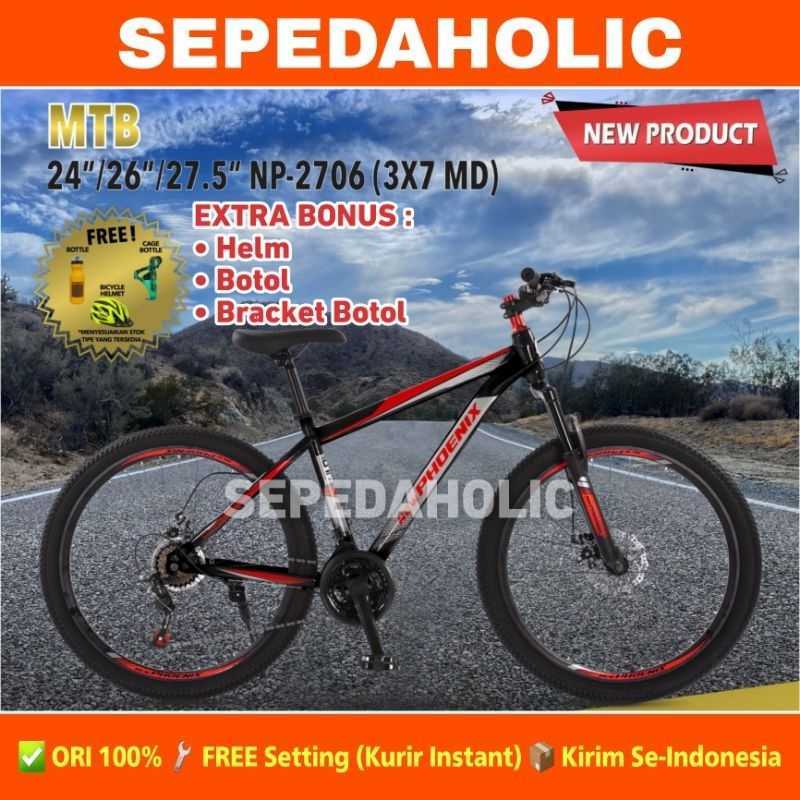 Jual Sepeda Gunung MTB PHOENIX 2706 NEW Ukuran 24 26 27.5 Inch Rem