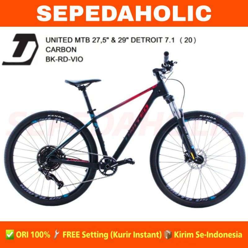 Sepeda Gunung 27.5 29 Inch MTB UNITED DETROIT 7.1 Carbon 12 Speed Garansi Resmi 5 Tahun