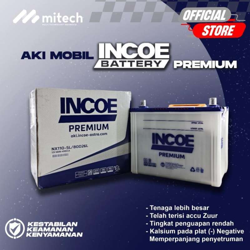Jual Aki Mobil INCOE PREMIUM 80D26L / NX110-5L Aki Basah 12V / 70Ah di