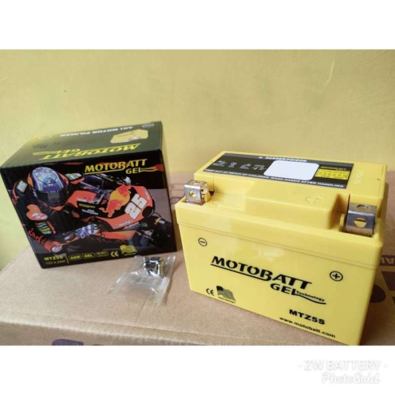 Promo Aki Motor Honda Vario 110 -Supra X 125 Motobatt MTZ5S Aki Gel 4