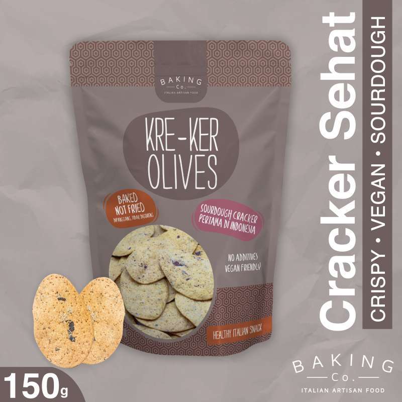 Jual Bakingco Kreker Kalamata Olives Sourdough Crackers 150 Gr