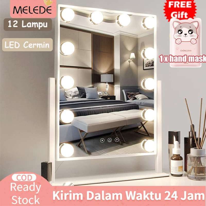 Promo MELEDE 12 Lampu Cermin Rias dengan Lampu LED Tombol Touchscreen ...
