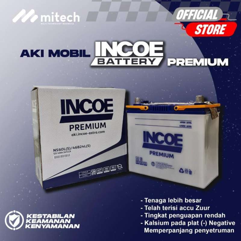 Jual Aki Mobil Ford New Laser INCOE PREMIUM ASTRA NS60LS Aki Basah 12V