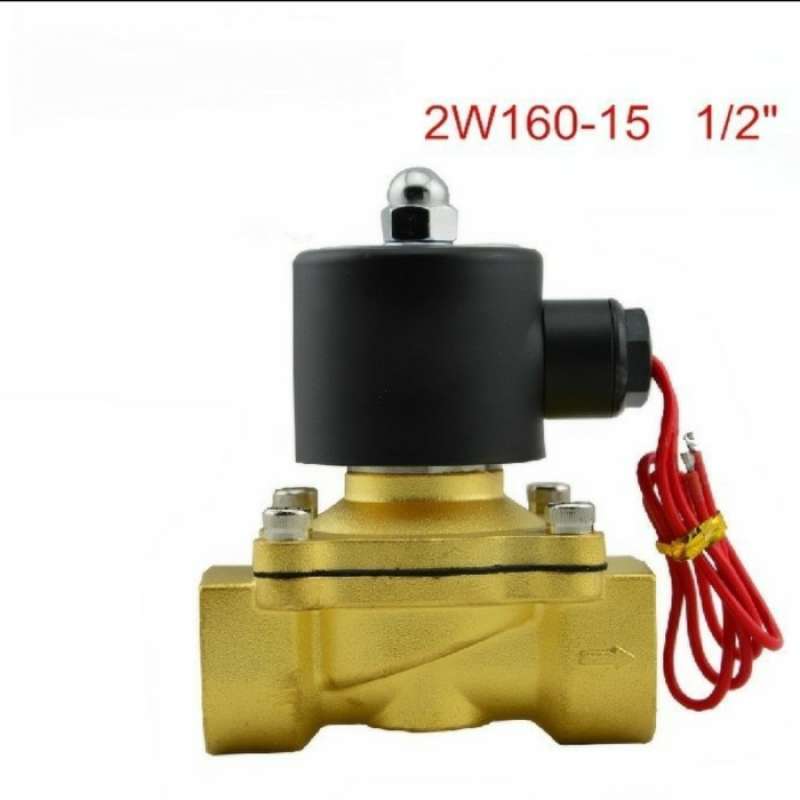 1/2" NPT 12V DC Brass Solenoid Valve - Normally Closed For Water, Air, Gas Systems