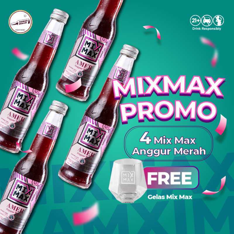 Jual 4 Mix Max Anggur Merah FREE Gelas Mix Max di Seller Kawan Minum
