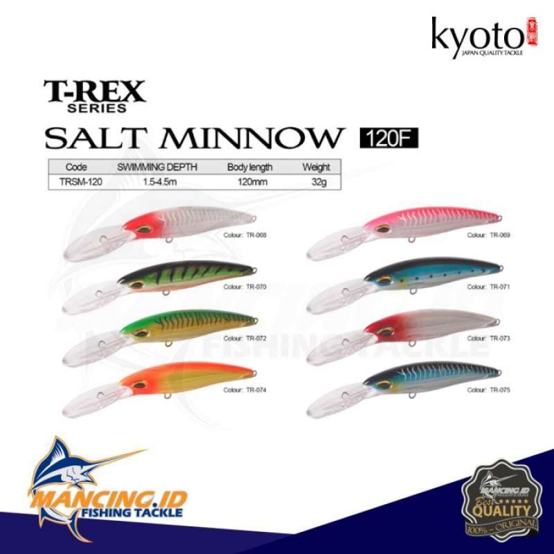 Jual Lure Kyoto TRex Salt Minnow 120F Umpan Pancing Umpan Mainan di