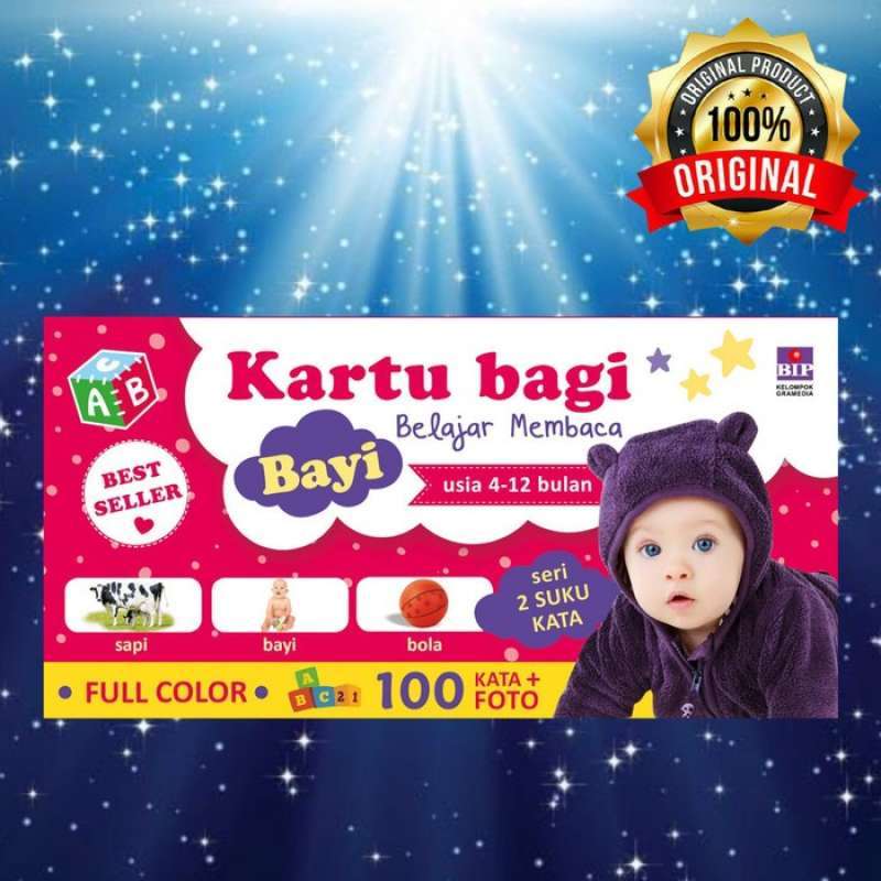 Promo Flash Card / Kartu Bayi Belajar Membaca Usia 412 Bulan Diskon 23