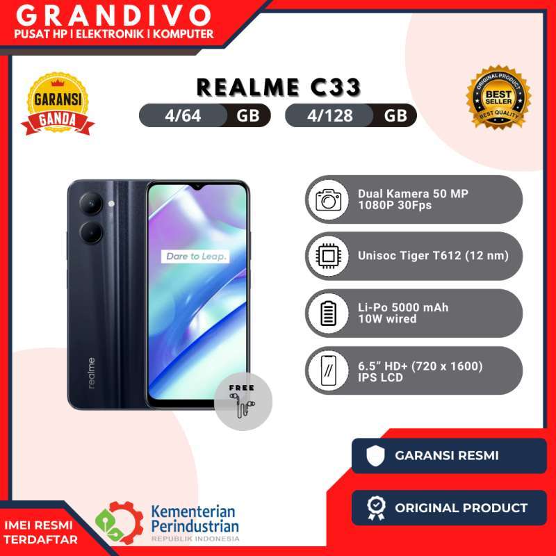 Jual Realme C33 4 Gb 128 Gb Spesifikasi Original, Murah & Diskon Harga ...