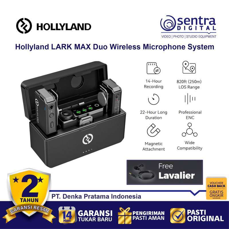 Jual Hollyland LARK MAX Duo Wireless Microphone System ( 2 Persons ) di ...
