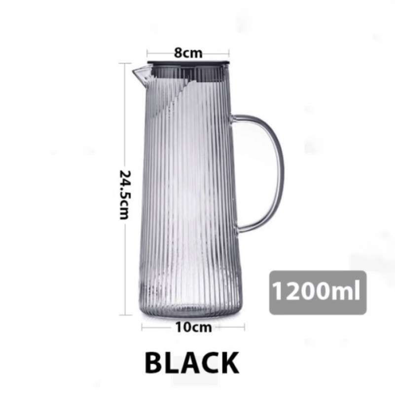 Promo Nordic Glass Water Jug Kaca Pitcher Carafe Ripple Korea Style