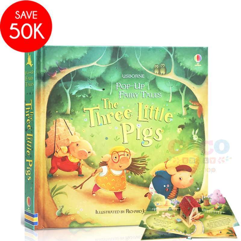 Promo Pop Up 3D Board Book Fairy Tales Three Little Pigs Buku Cerita ...