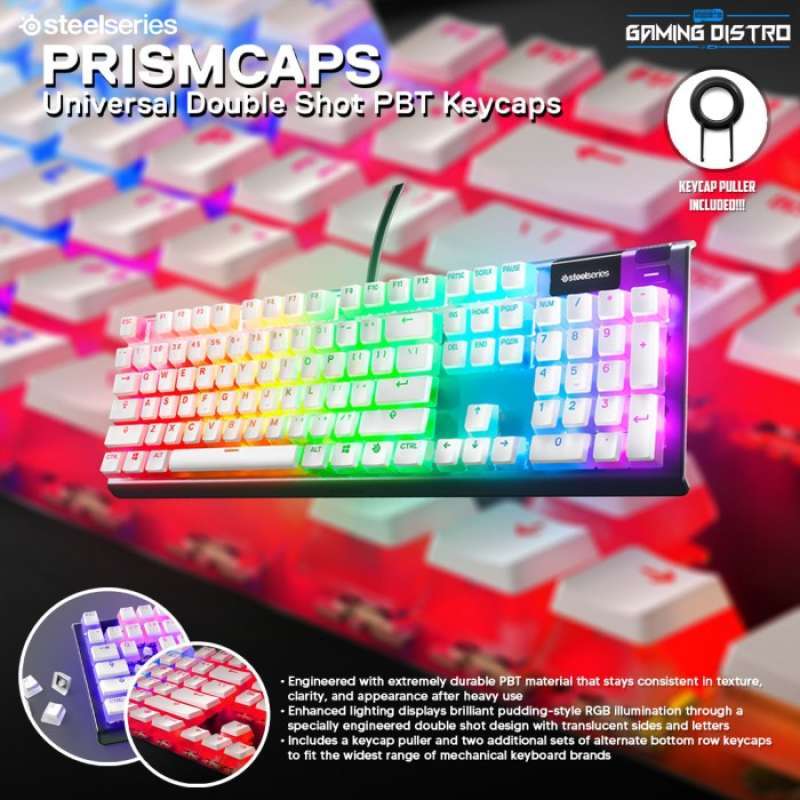 Promo Keycaps Pudding Steelseries PrismCaps Double Shot PBT White