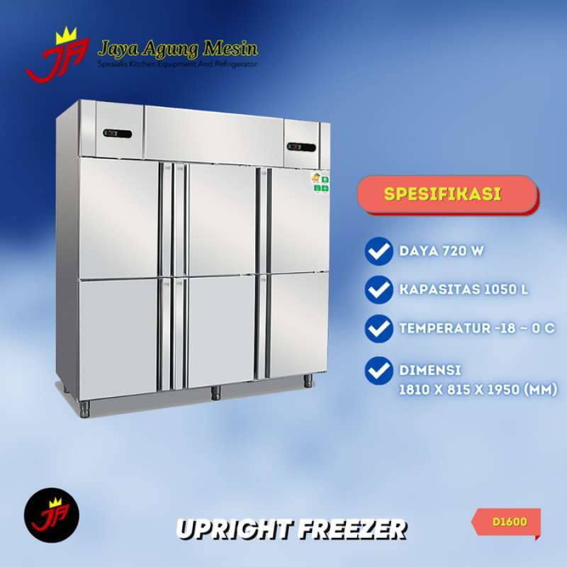 Promo Upright Freezer Crown 6 Doors Type D1600/D1600 Crown Upright