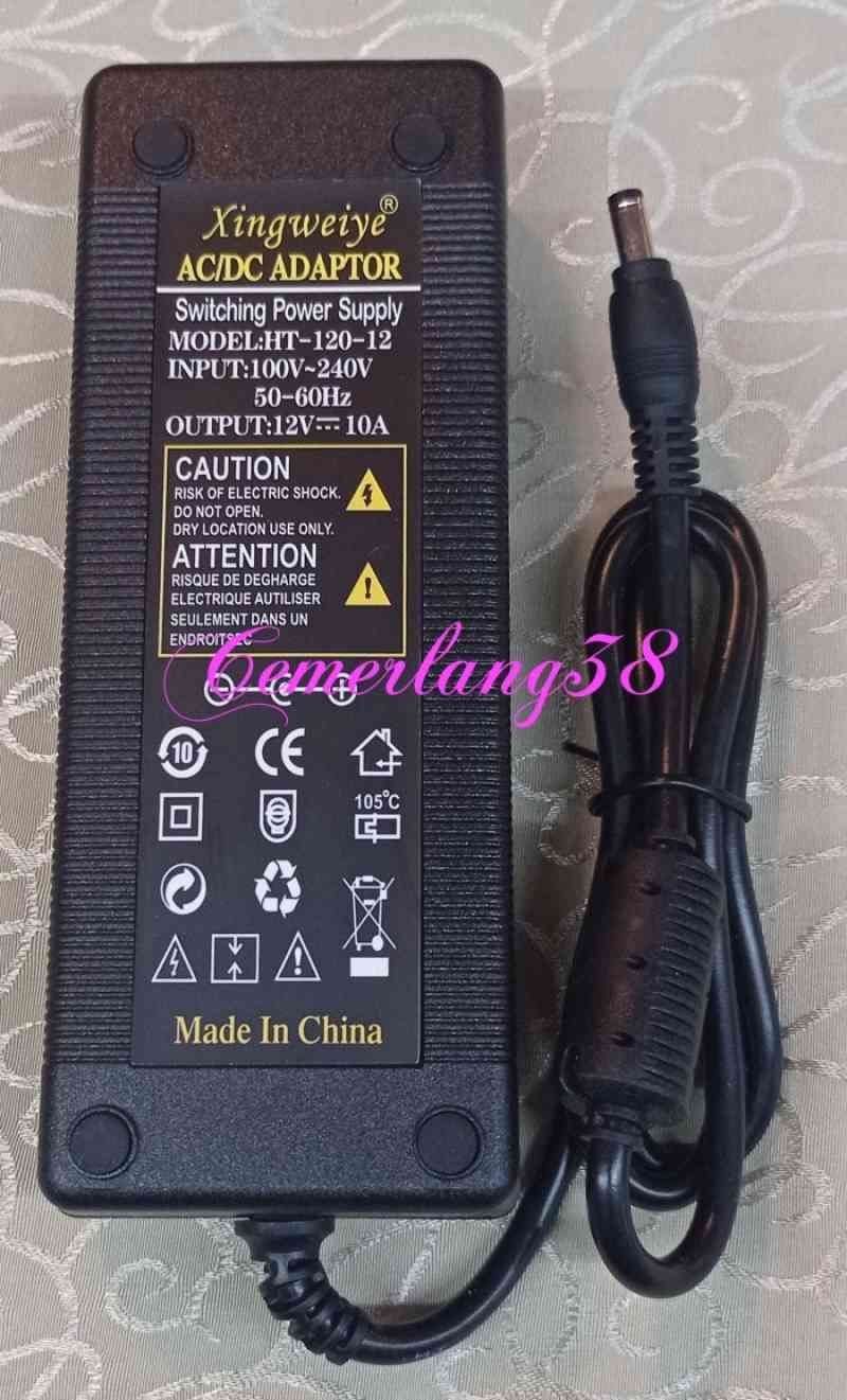 Promo AC DC Charger 12V 10A Switching Adaptor 12 V 10 A Power Supply 12 ...