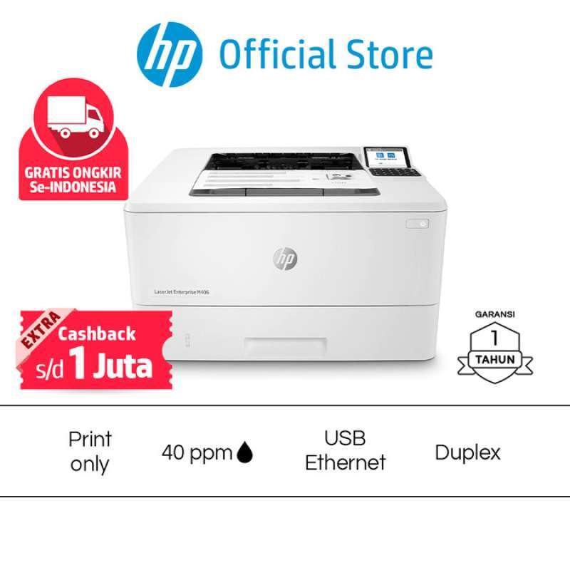 HP LaserJet Enterprise M406dn  3PZ15A  Black And White Laser Printer With Duplex And Network Printing 1200x1200dpi 40ppm