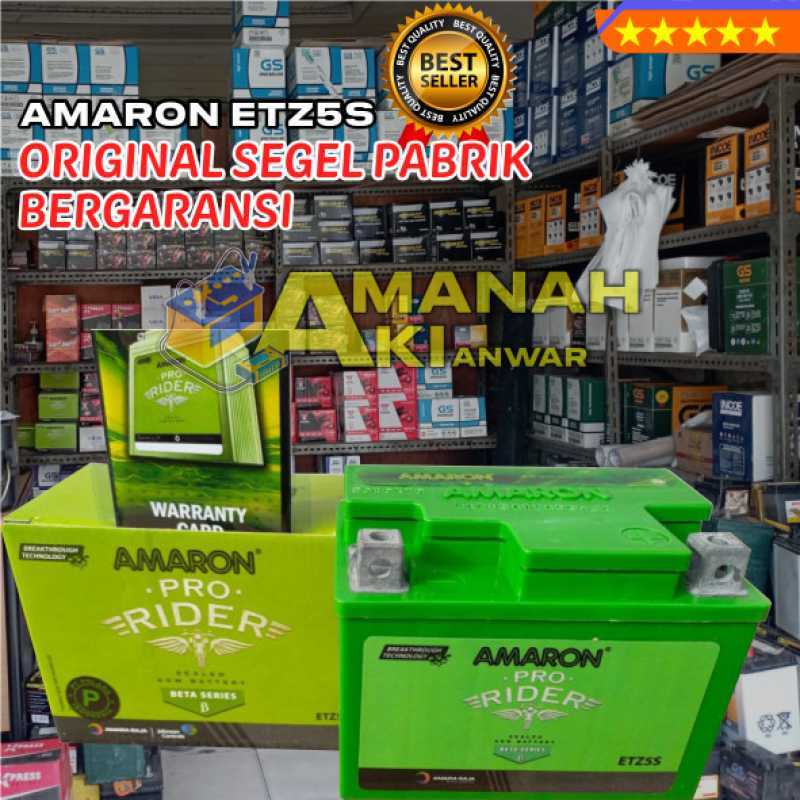 Jual AKI Kering AMARON ETZ5S - Untuk Motor HONDA: Beat, Vario, Scoopy