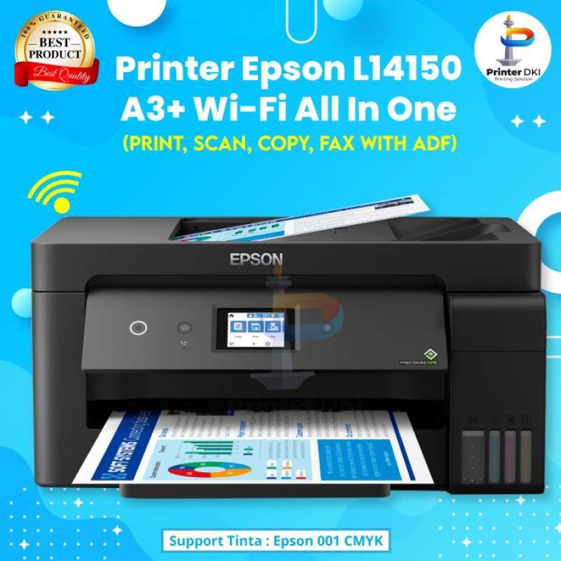 Promo Printer Epson L14150 Print A3+ A3 Scan Copy F4 Adf Wifi Wireless ...