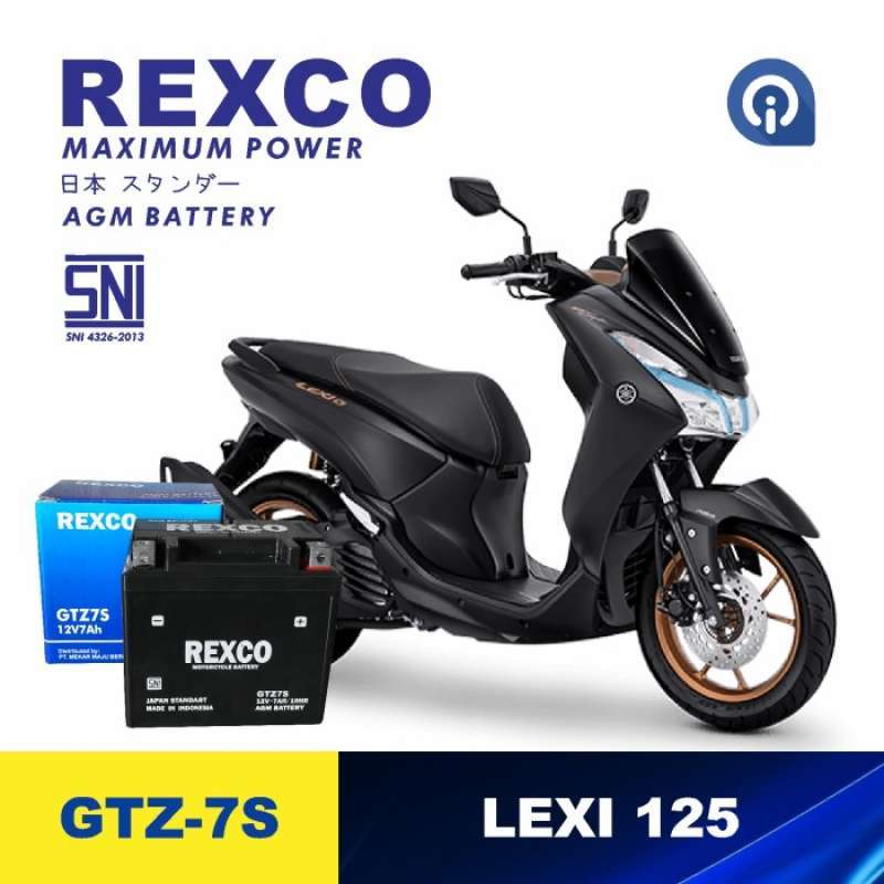 Promo Accu Aki Motor Yamaha Lexi Original Rexco Diskon 17% di Seller