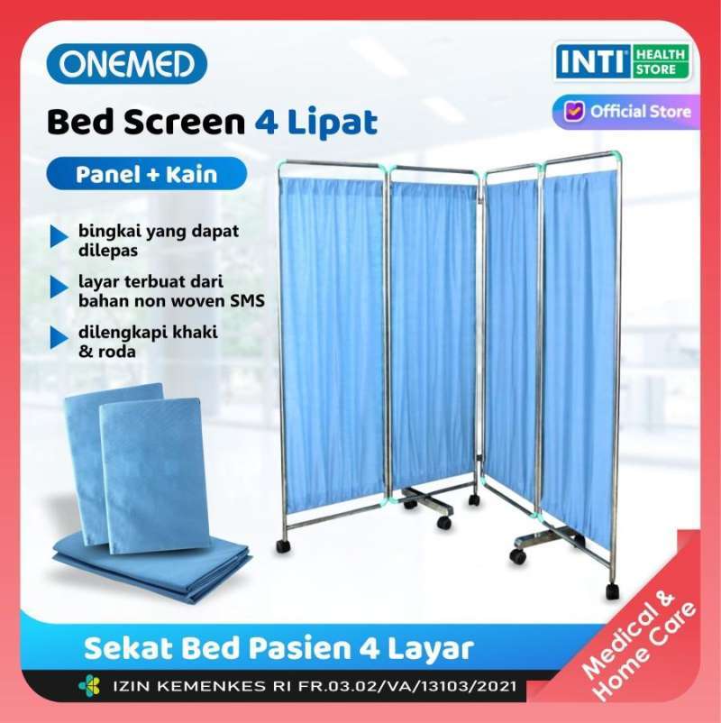 Jual Onemed Bed Screen 4 Panel + Kain Screen Bed 4 Panel Sekat