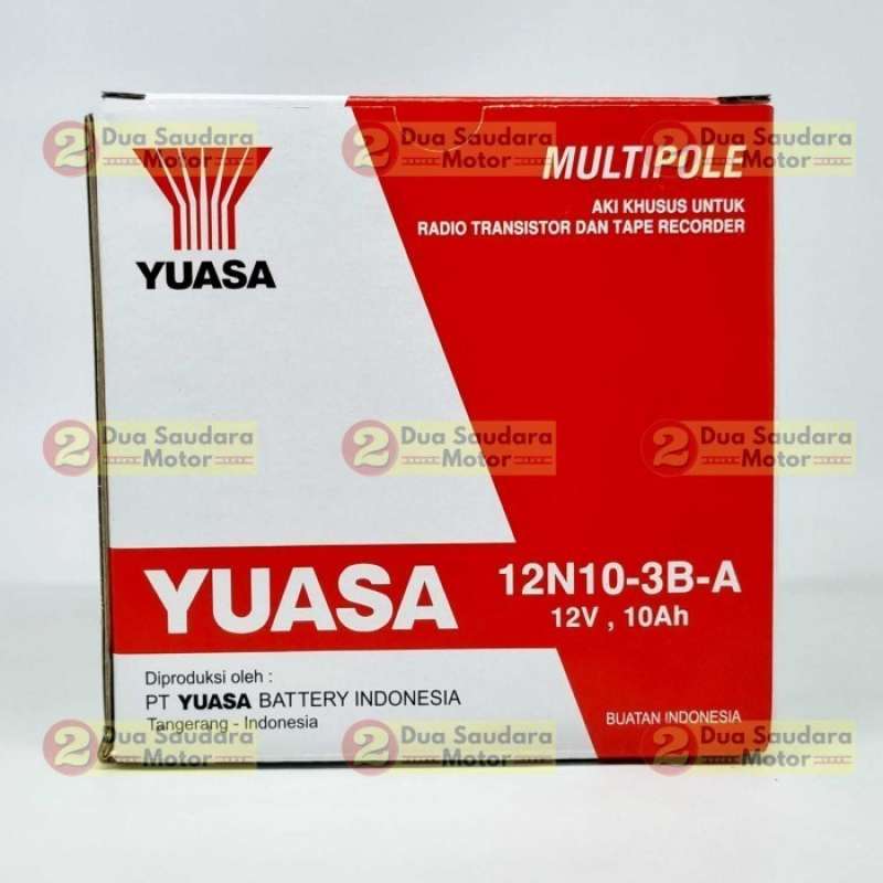 Promo Aki Accu Yuasa 12N10-3B Basah Motor Roda Tiga Viar Karya Diskon