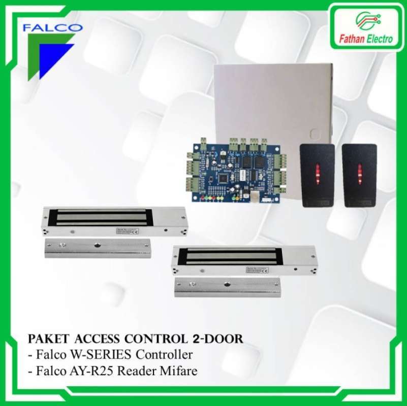 Jual paket access control double door rfid 13.56mhz falco w series di