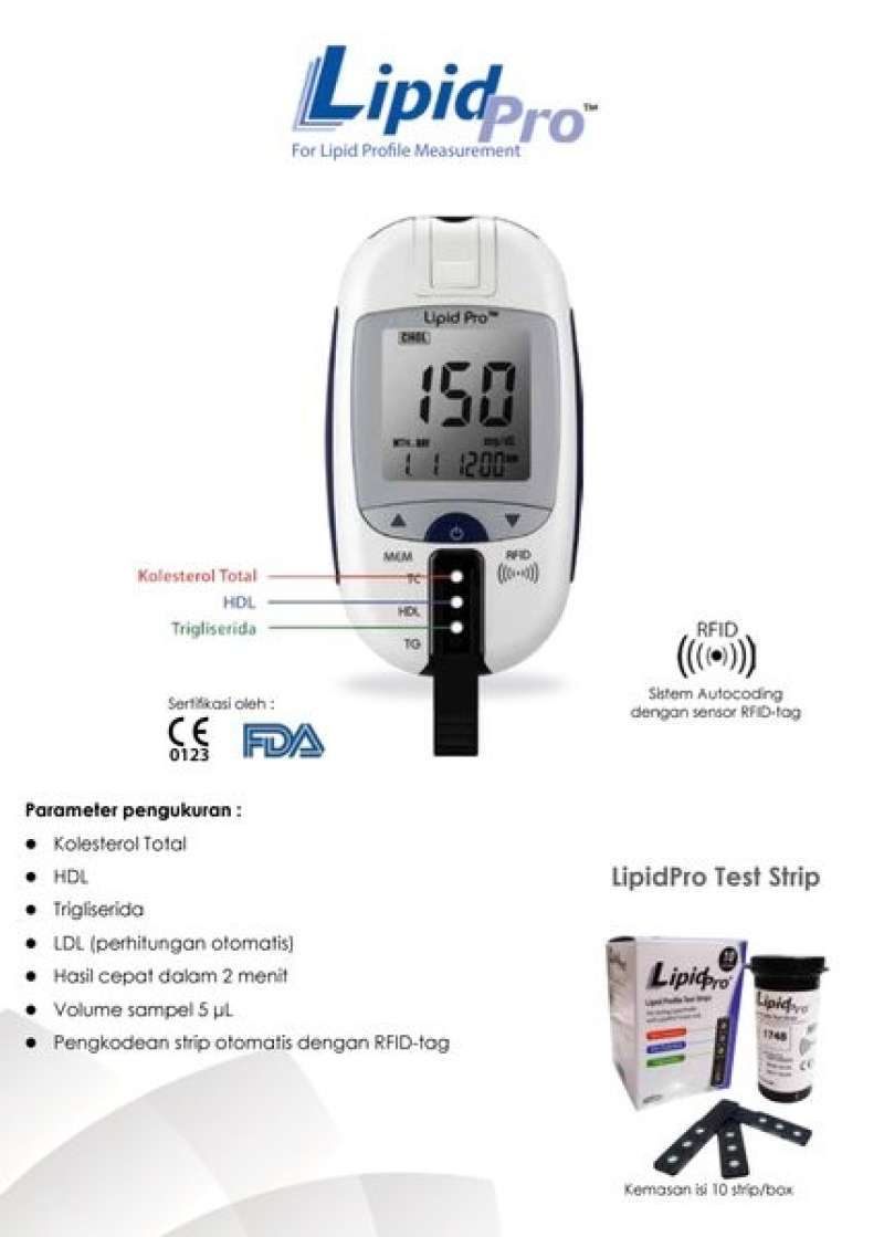 Jual Alat Cek Kolesterol Lipid Pro Total Hdl Ldl Trigliserida Lipidpro ...