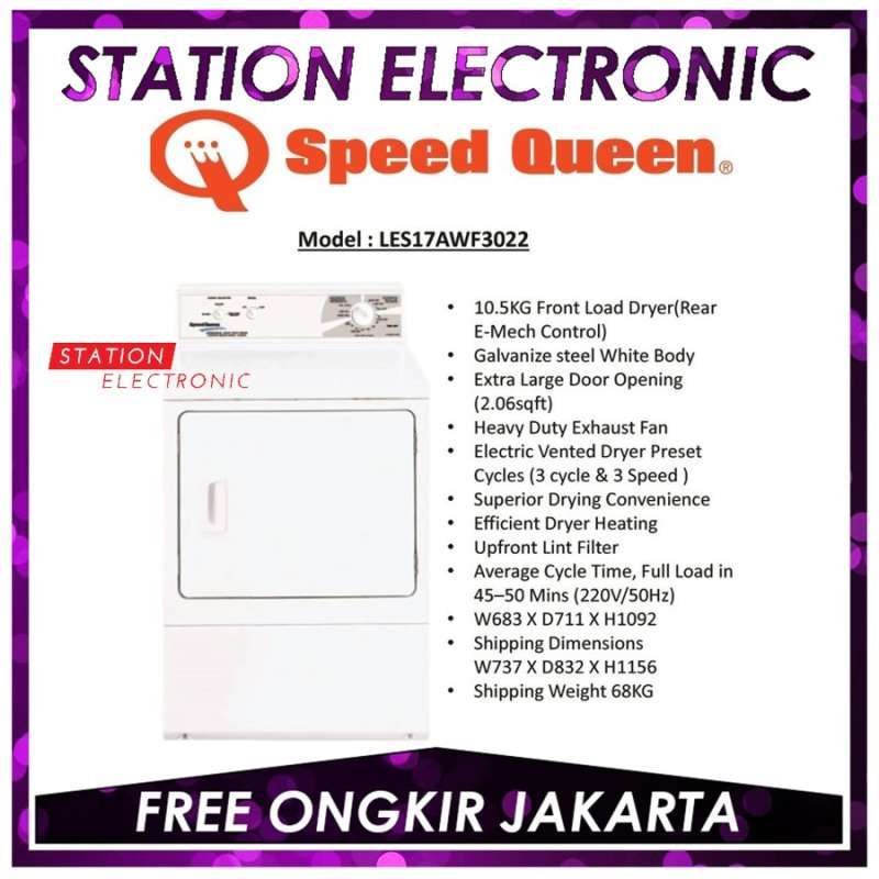 Jual DRYER SPEED QUEEN 15 KG LES17AWF3022 MESIN PENGERING PAKAIAN