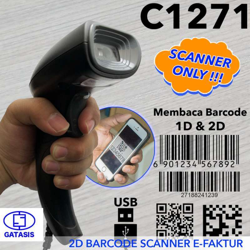 Promo 2D Barcode Scanner HEROJE C1271 Scan QR Code E-Faktur Diskon 23% ...