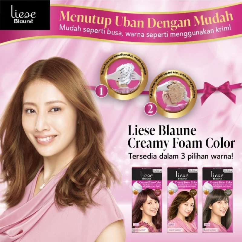 Promo Liese Blaune Creamy Foam Color for gray hair untuk rambut beruban