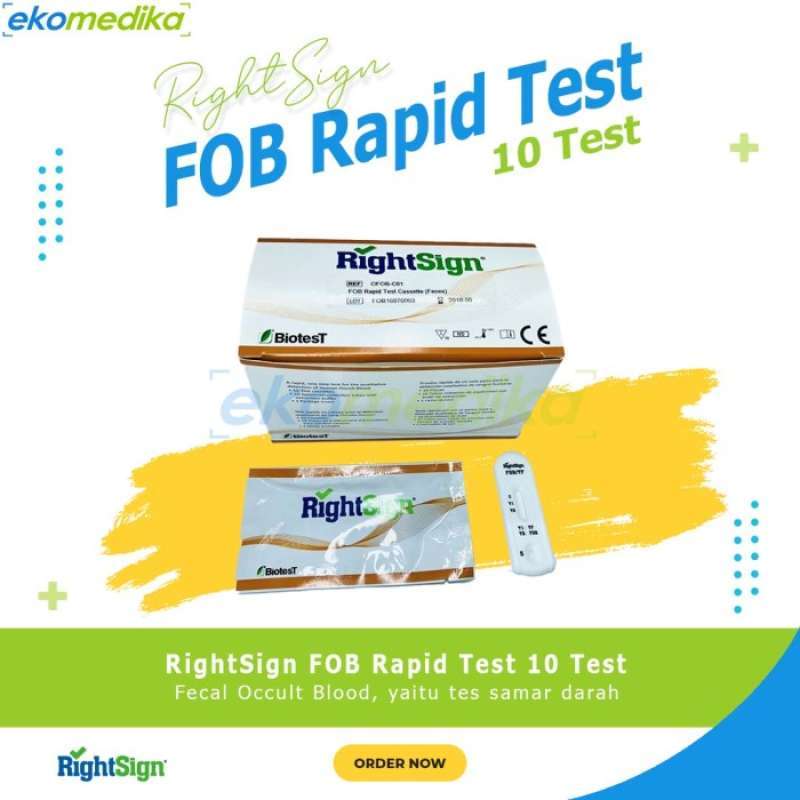 Jual FOB (Fecal Occult Blood) 50ng/ml Device 10 Test Right Sign