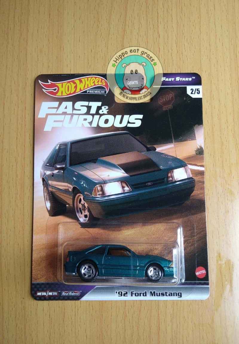 Hot Wheels Ford Mustang 92 – Serie Fast Stars, Edición 2/5, Escala 1/64, Color Verde, De La Colección Fast & Furious
