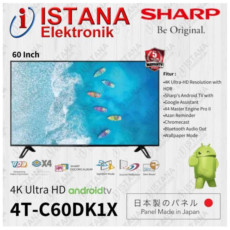 Jual SHARP UHD 4K ANDROID TV 60 INCH 4T-C60DK1X di Seller Istana ...