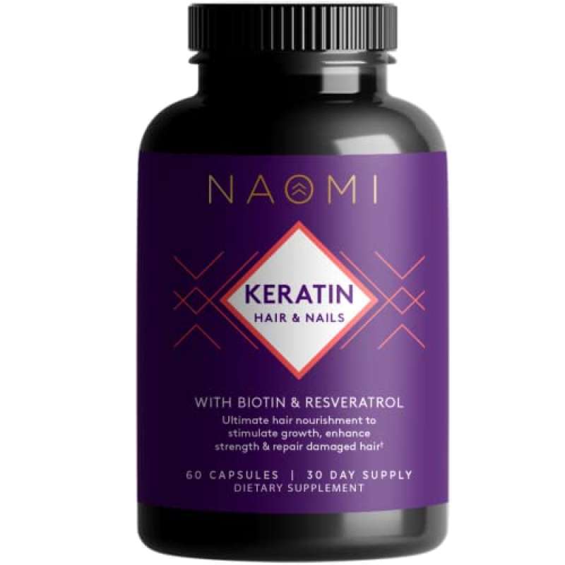 Promo NAOMI Keratin Hair Supplement Treatment with Biotin and Resveratrol for Fuller, Thicker