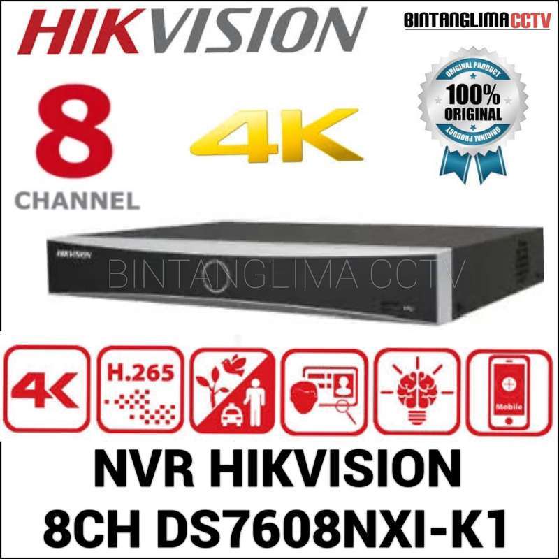Jual Hikvision Ds-7608nxi-k1 Nvr 8channel Acusense 4k Face Detection Di ...