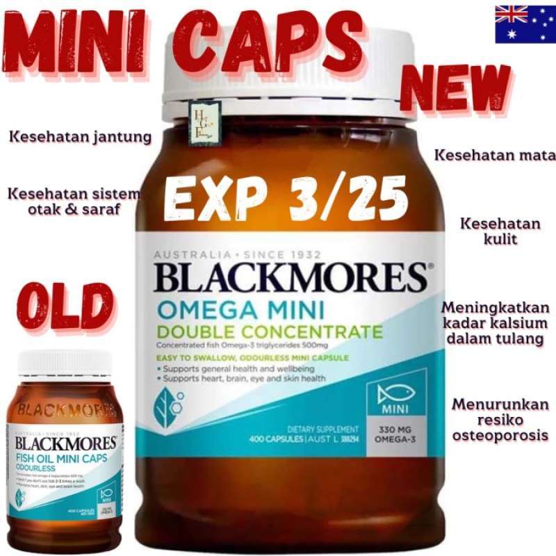 Promo Blackmores Omega Mini Double Concentrate 400 Capsules Diskon 33% ...